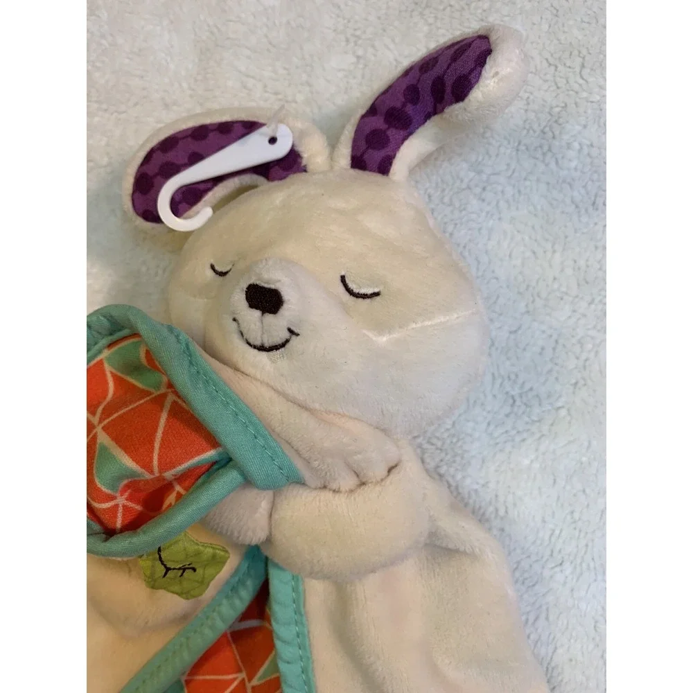 B Cuddly‎ Bunny Rabbit Lovey Security Blanket BABY toy Soother Plush Crinkle EUC